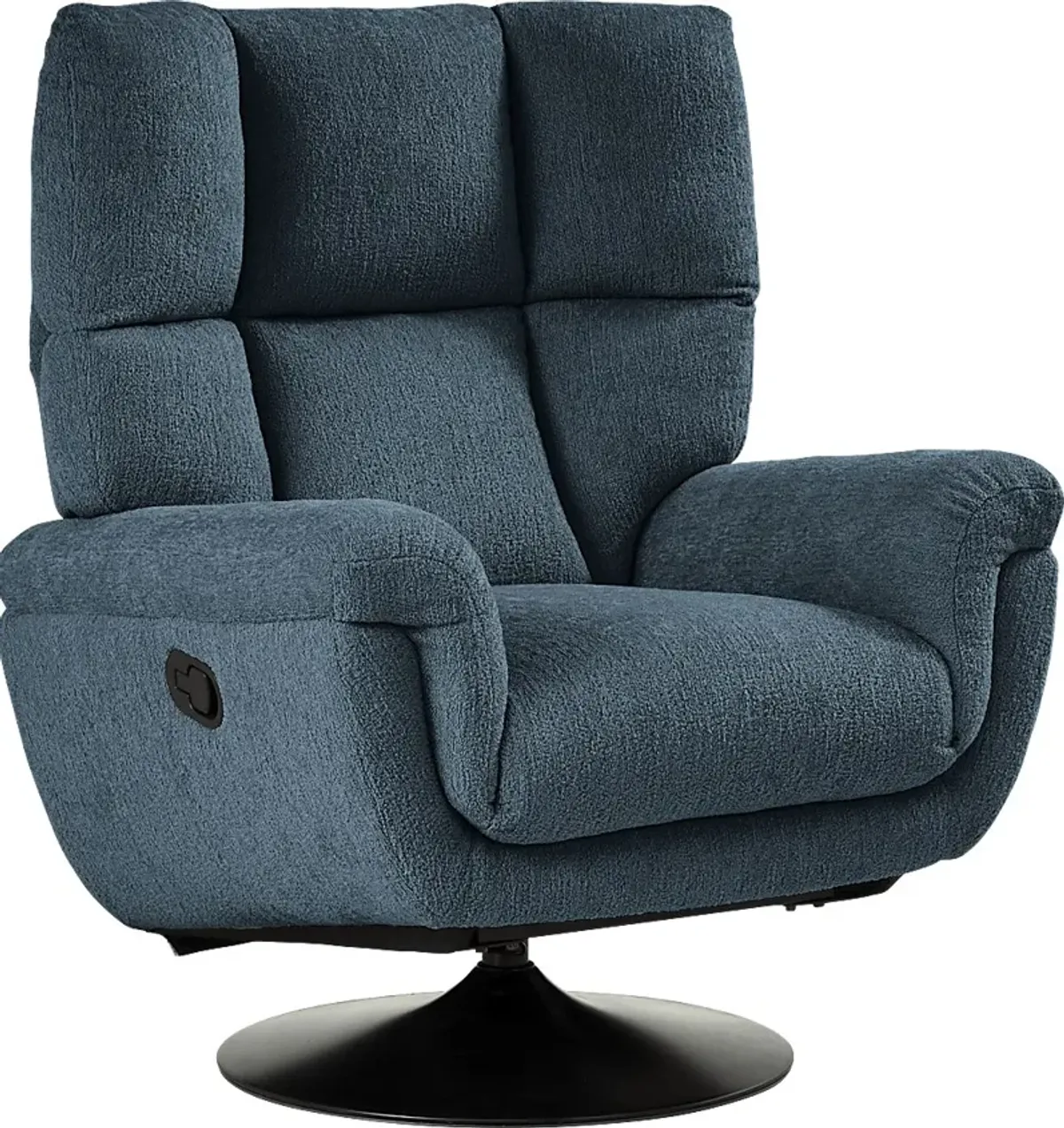 Braselton Blue Swivel Recliner and Ottoman