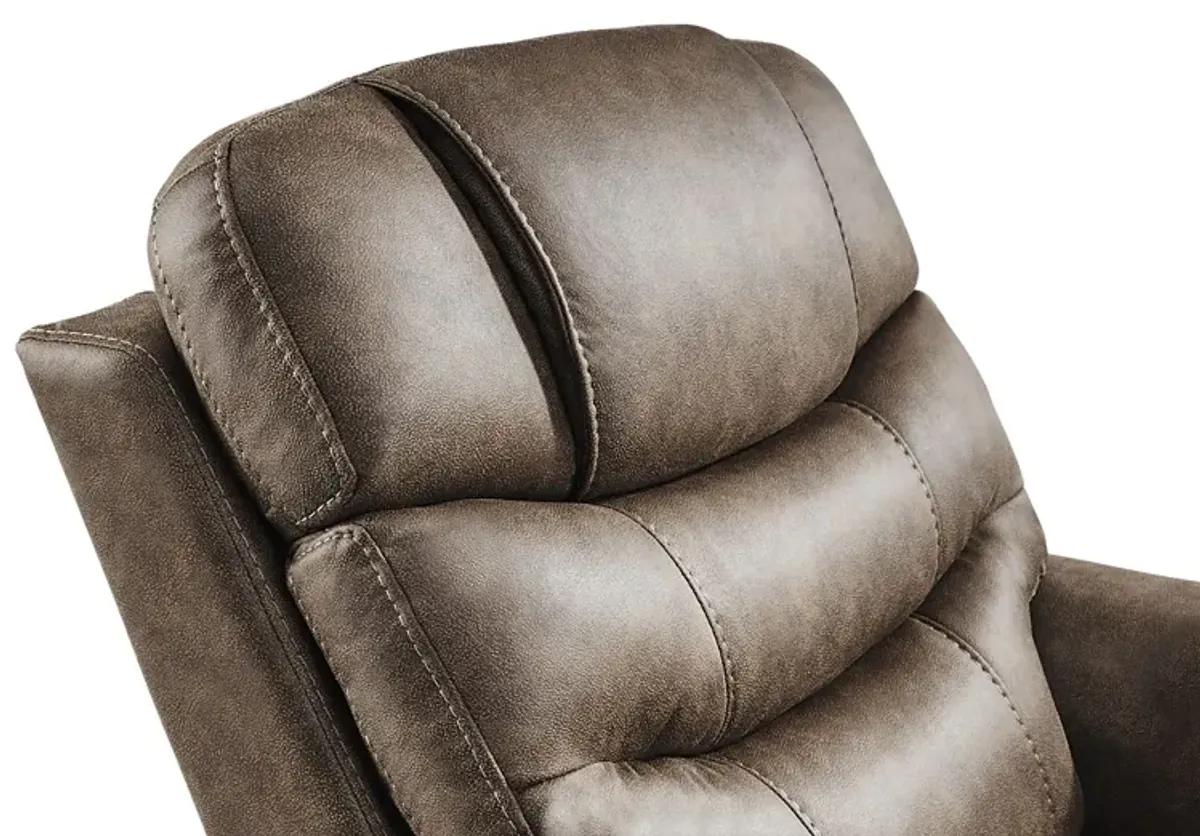 Morgan Hill Brown Triple Power Recliner