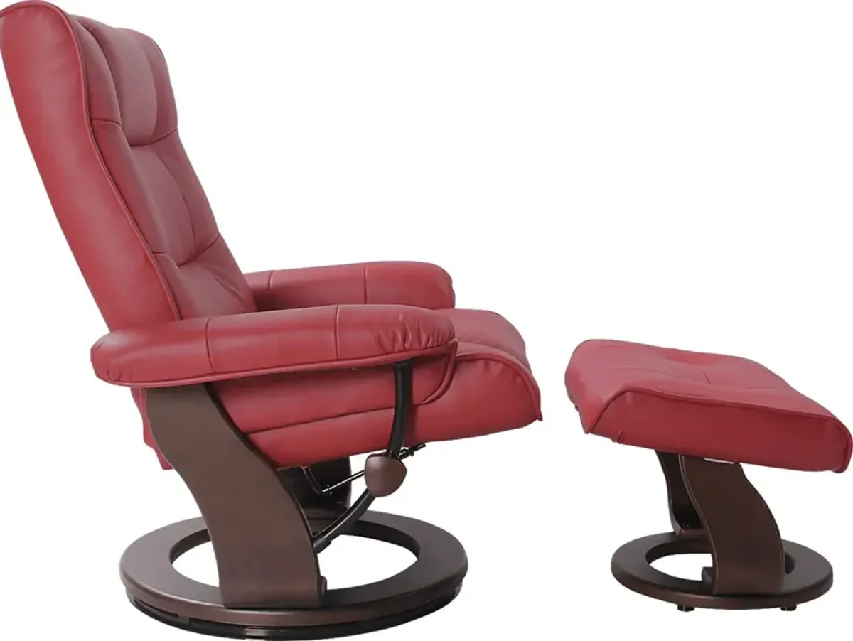 Drymon Scarlet Recliner & Ottoman