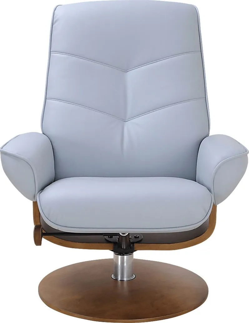 Aldays Light Blue Recliner & Ottoman