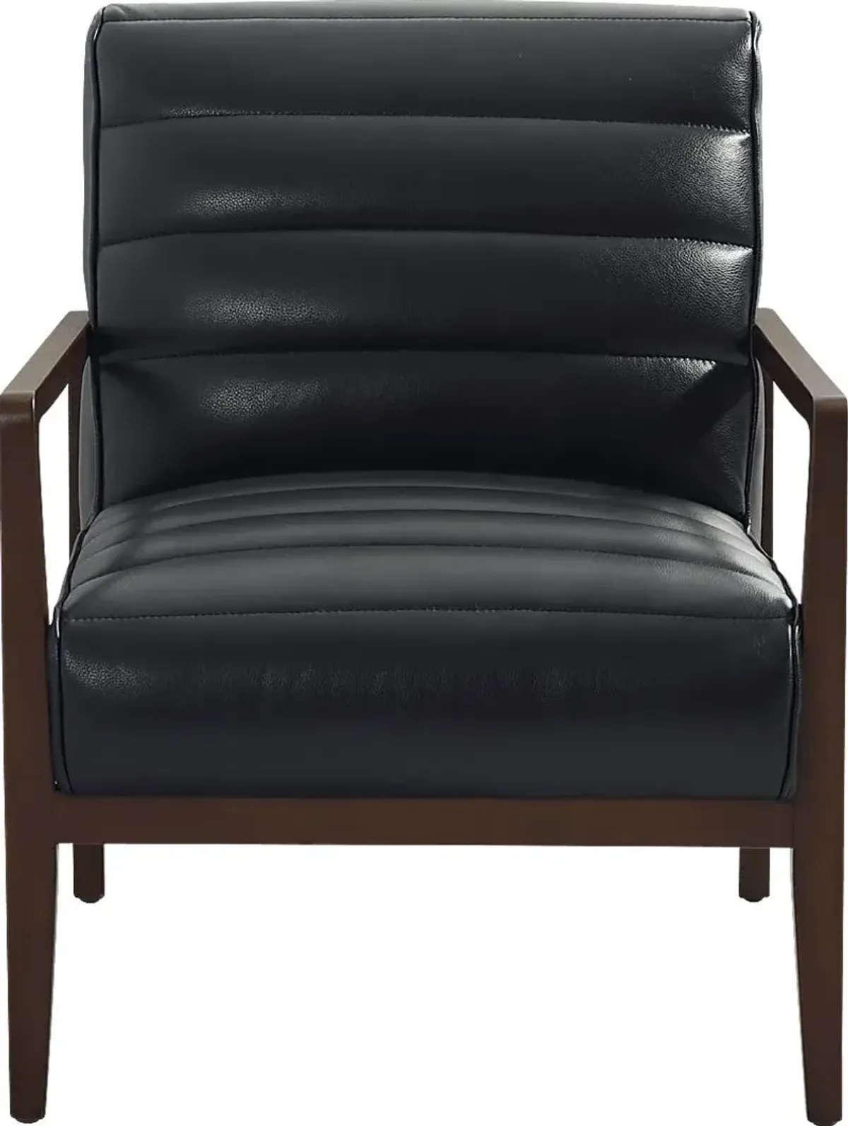 Ellenwood Black Leather Accent Chair