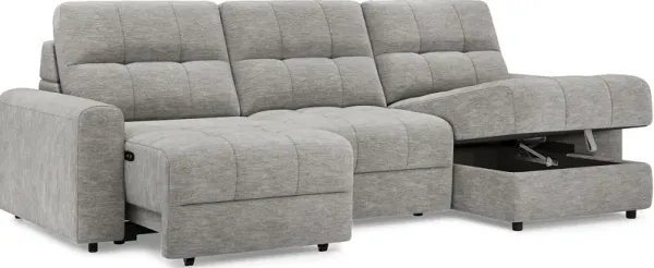 Meriwether Gray 3 Pc Power Slider Sectional