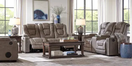 Chief Taupe 5 Pc Dual Power Reclining Living Room