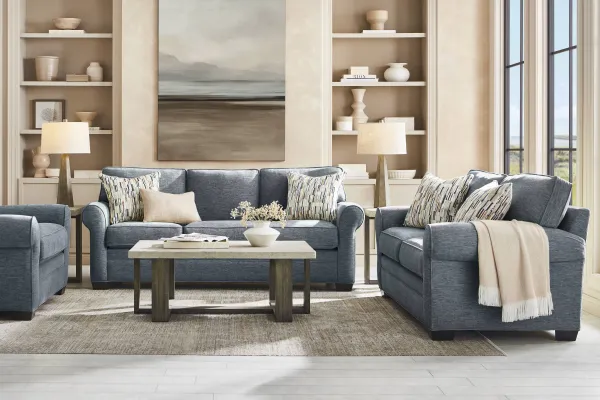 Bellingham Indigo 7 Pc Living Room with Sleeper Sofa