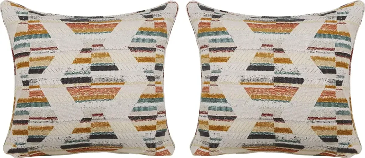 Kenna Orange Accent Pillow, Set of Two