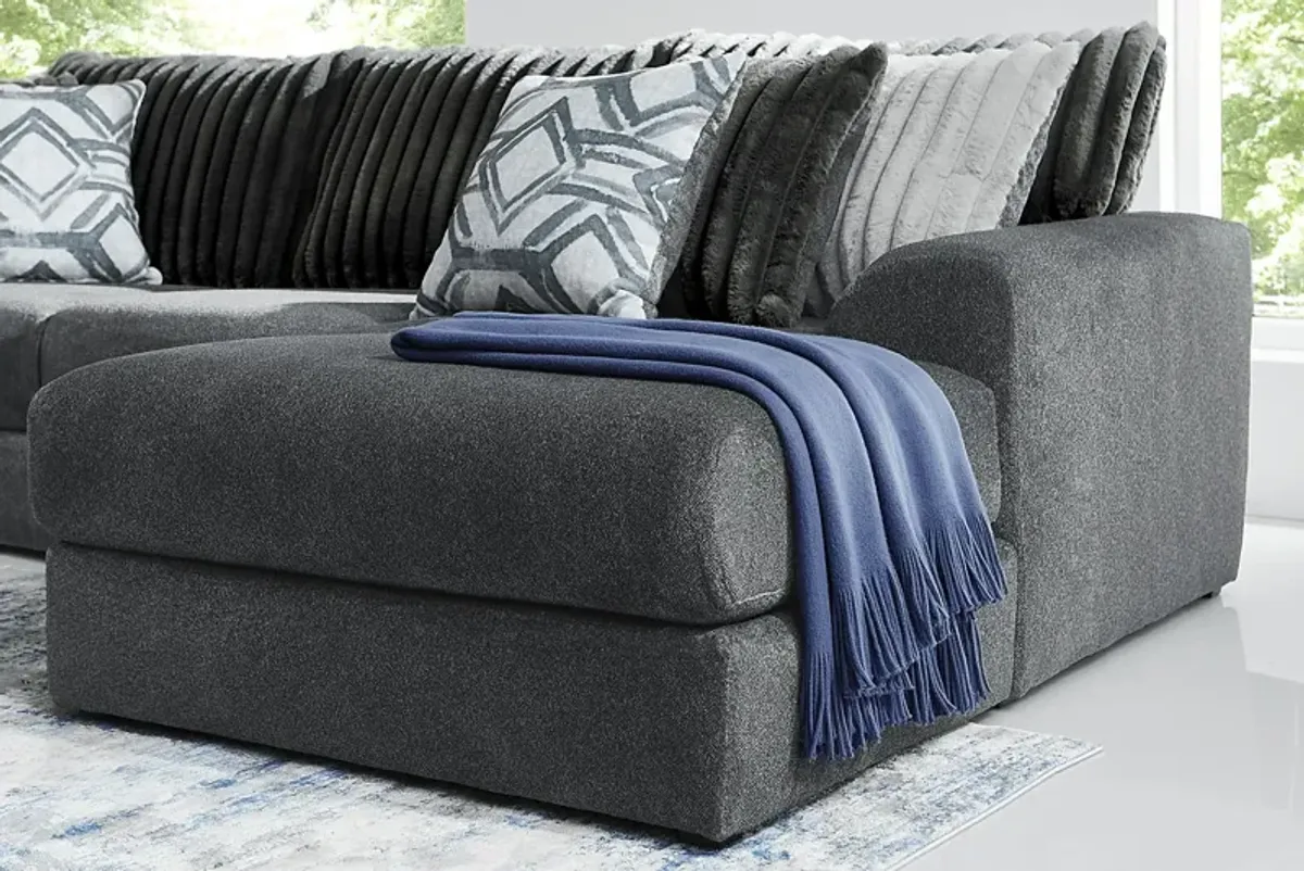 Moreau Street Black 5 Pc Sectional Living Room