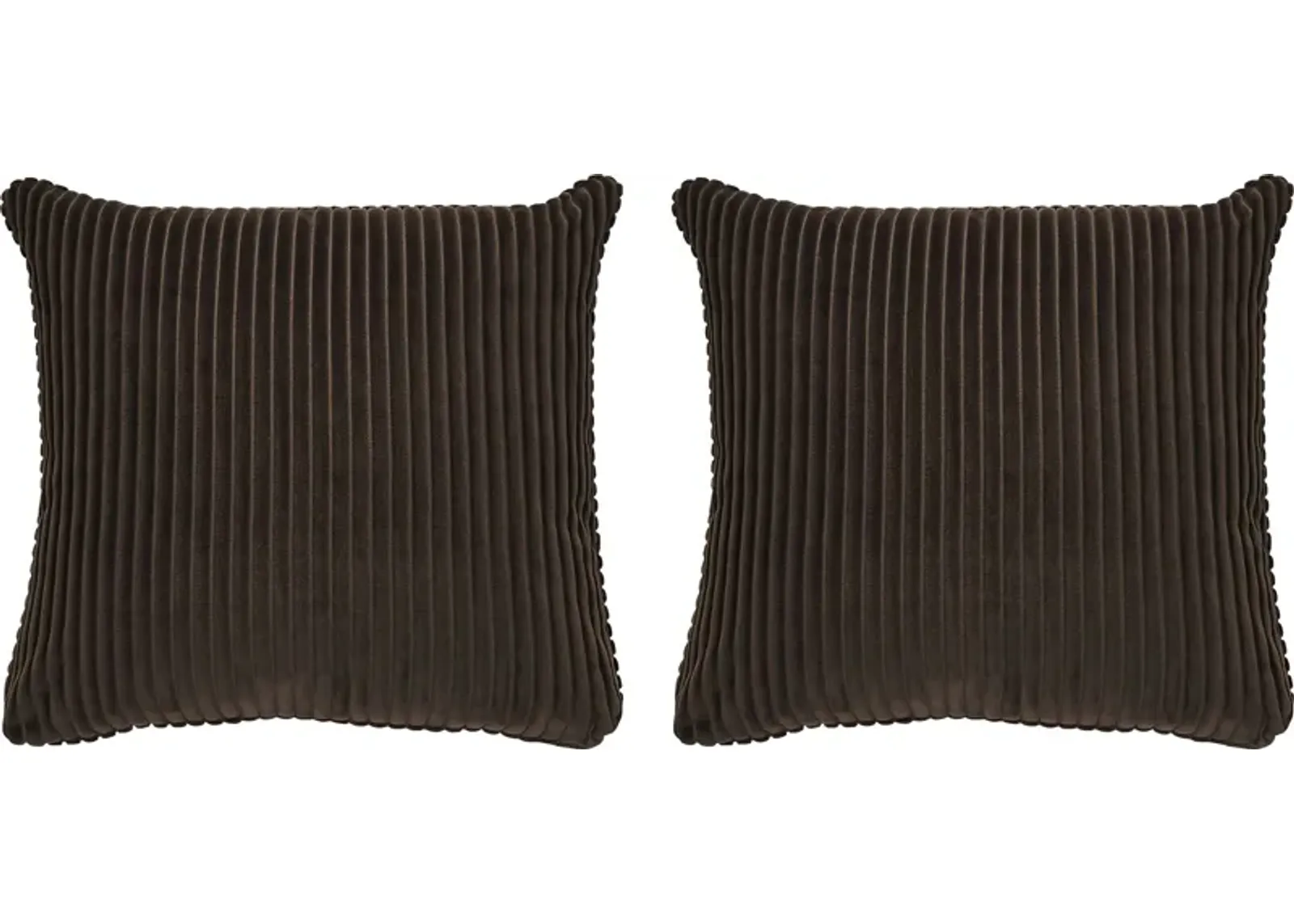 Velvet Cord Chocolate Pillow, Set of Two