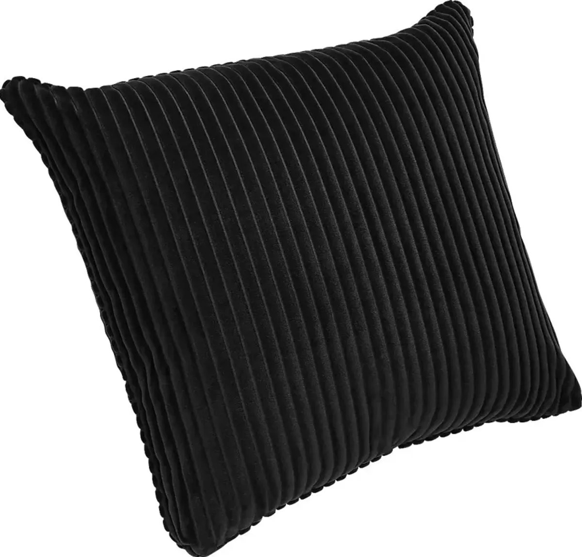 Velvet Cord Black Pillow, Set of Two