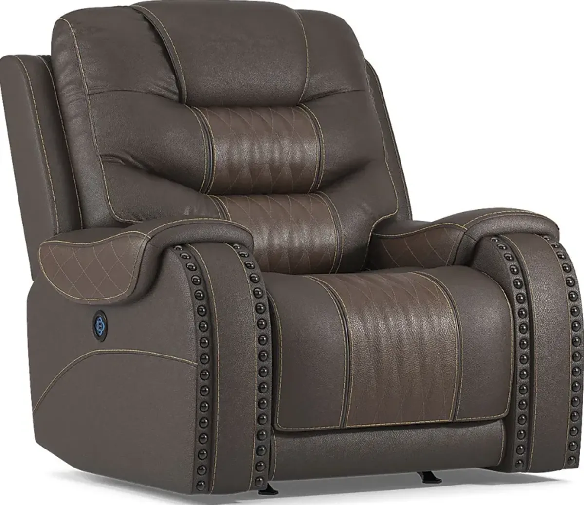 Headliner Brown Leather 8 Pc Dual Power Reclining Living Room