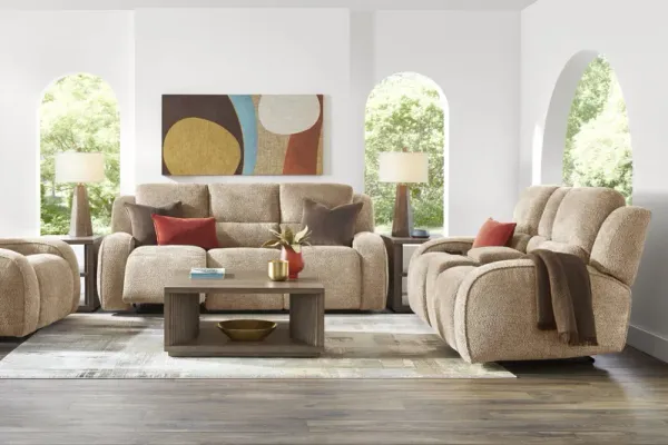 Crestwood Tan 2 Pc Dual Power Reclining Living Room