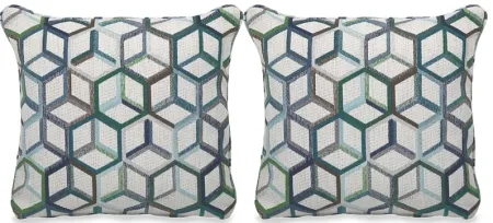 Cubism Emerald Accent Pillows (Set of 2)