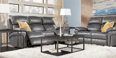 Trevino Place Smoke Leather 7 Pc Living Room with Reclining Sofa