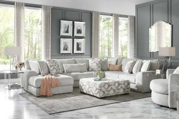 Moreau Street Gray 6 Pc Sectional Living Room