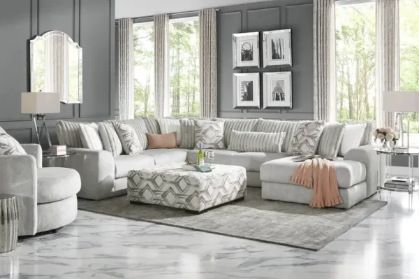 Moreau Street Gray 6 Pc Sectional Living Room