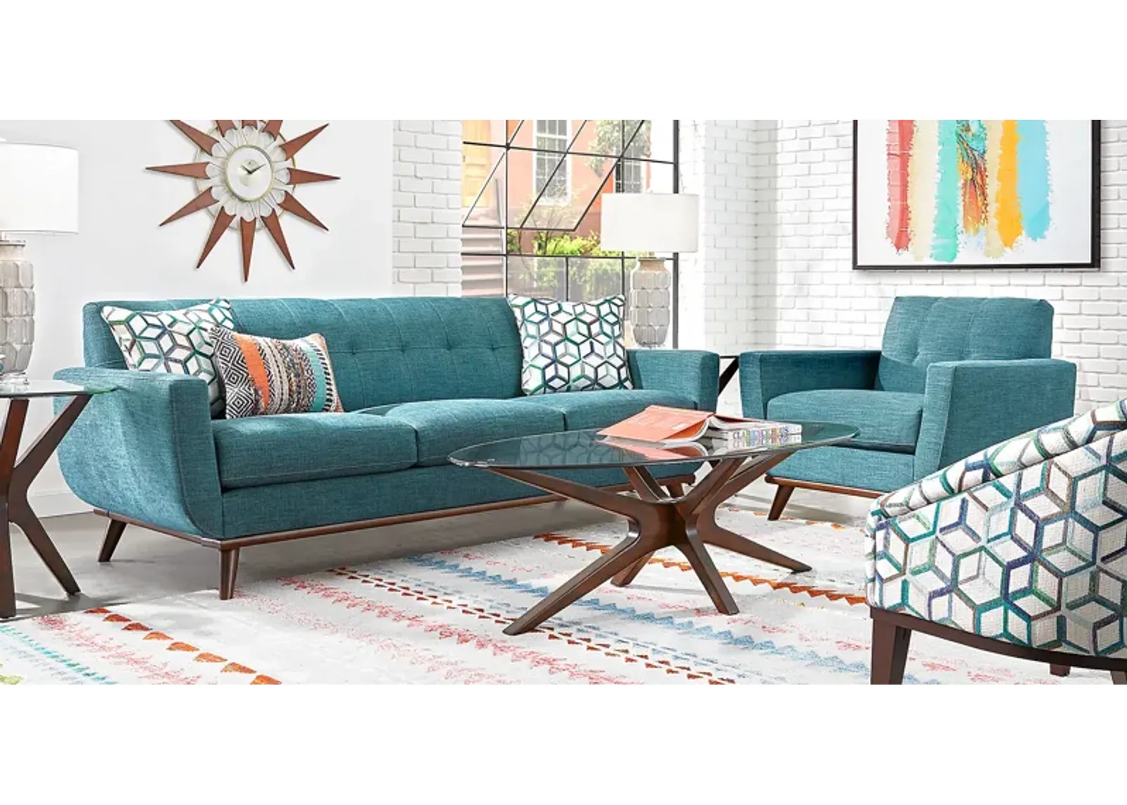 East Side Teal 5 Pc Living Room