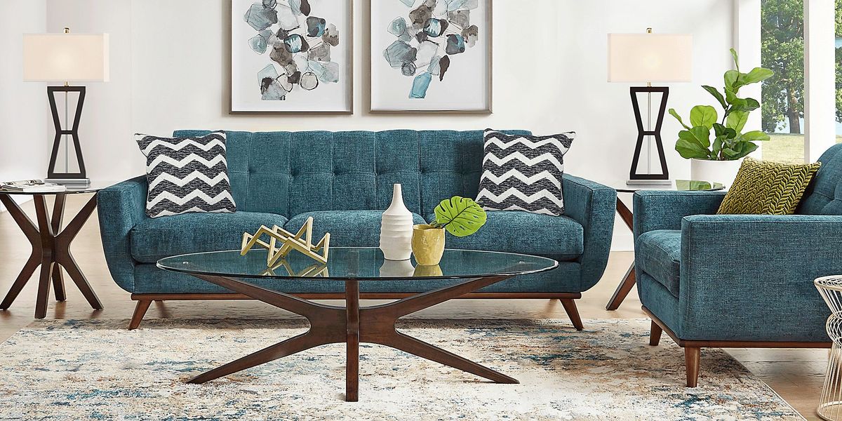 East Side Teal 7 Pc Living Room