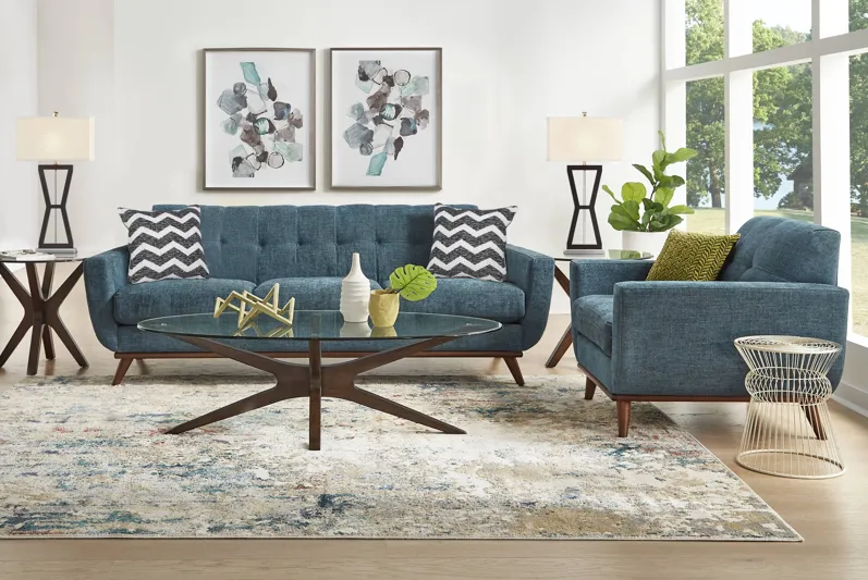 East Side Teal 7 Pc Living Room