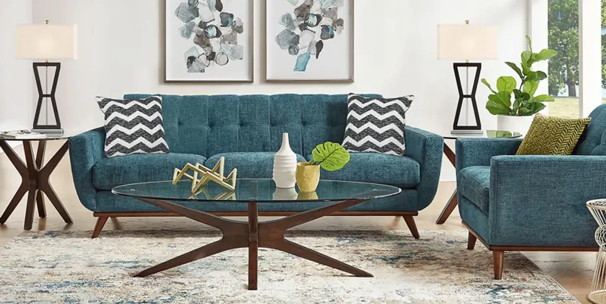 East Side Teal 7 Pc Living Room