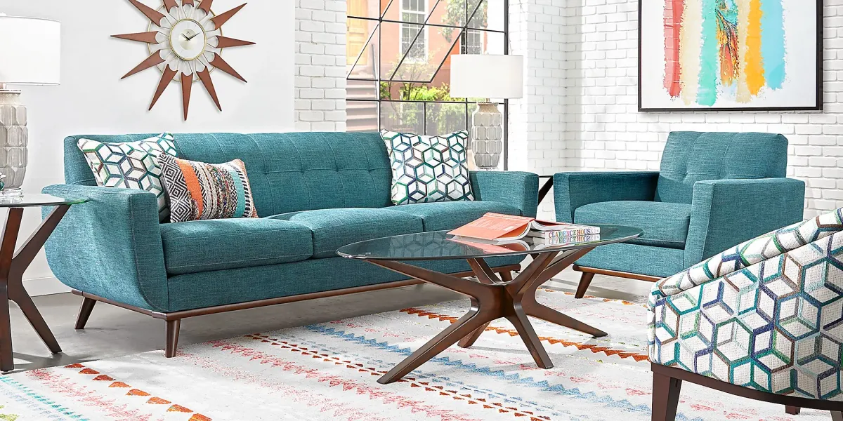 East Side Teal 7 Pc Living Room