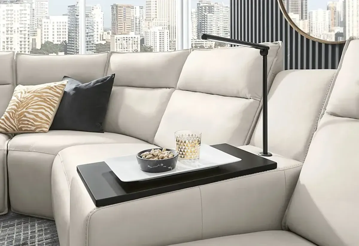 Light Gray Leather 6 Pc Dual Power Reclining ModularTwo