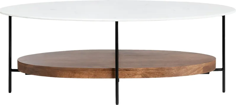 Norkota White Oval Cocktail Table