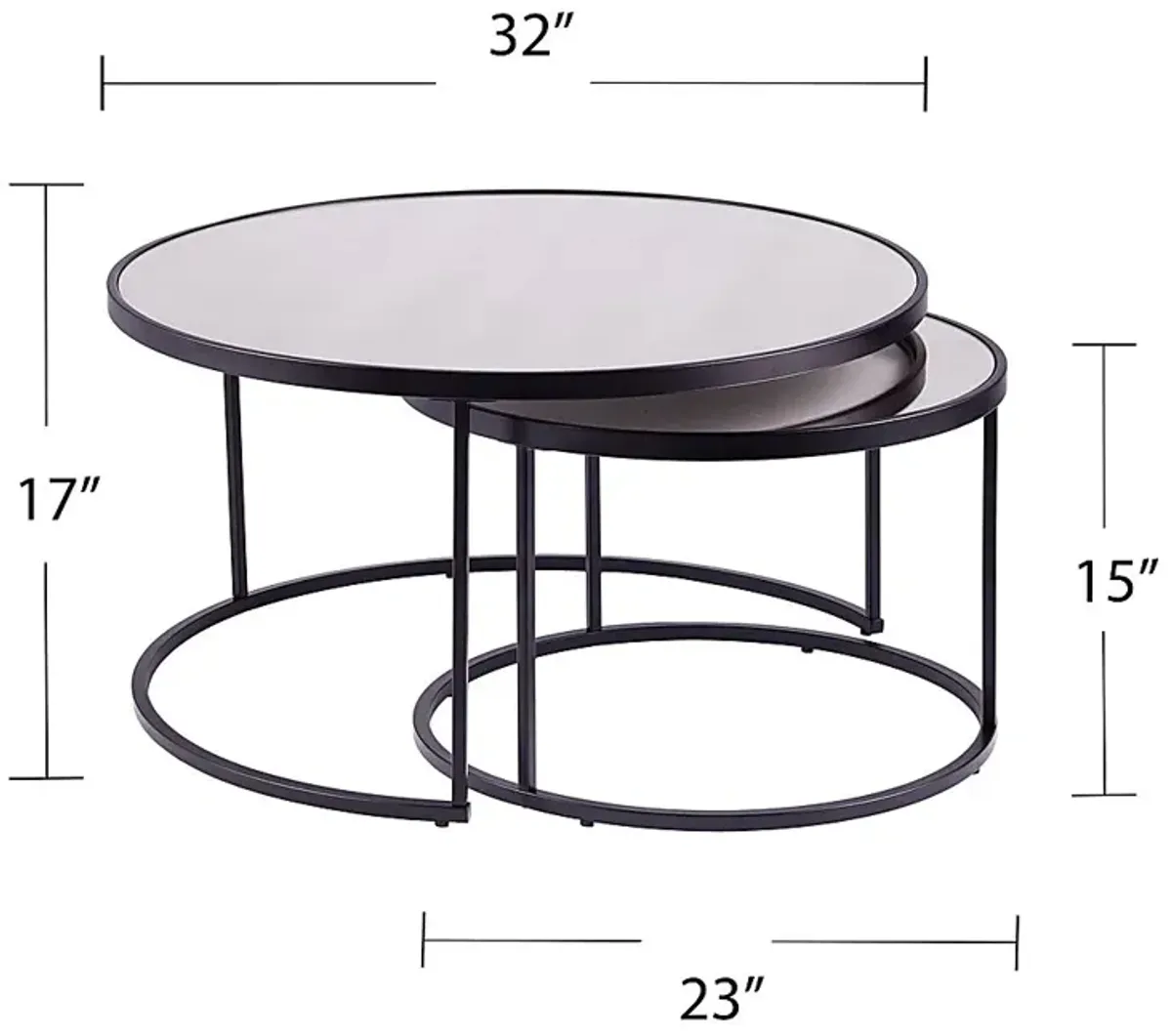 Leralynn Black Nesting Cocktail Table, Set of 2