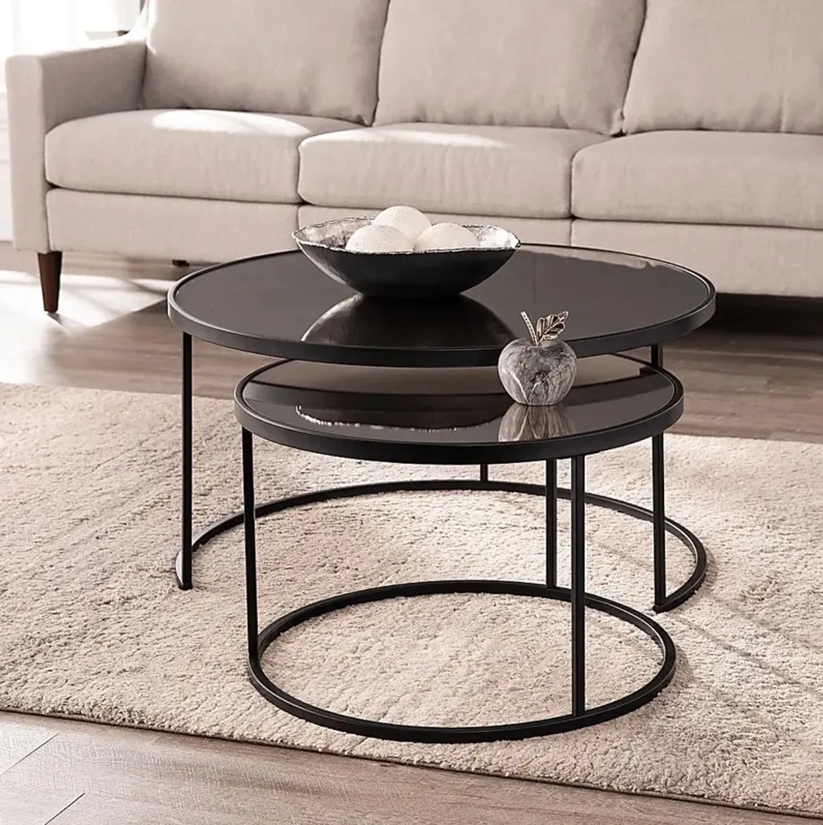 Leralynn Black Nesting Cocktail Table, Set of 2