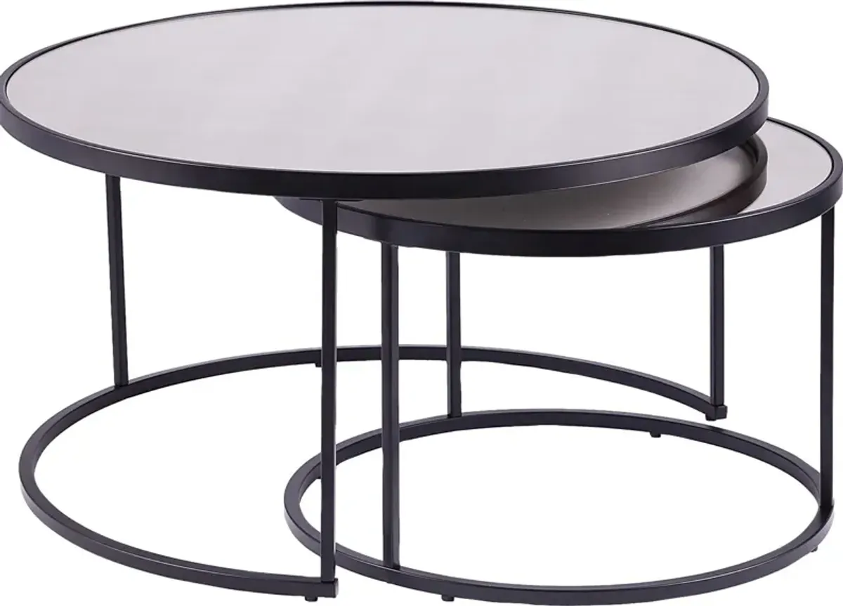 Leralynn Black Nesting Cocktail Table, Set of 2