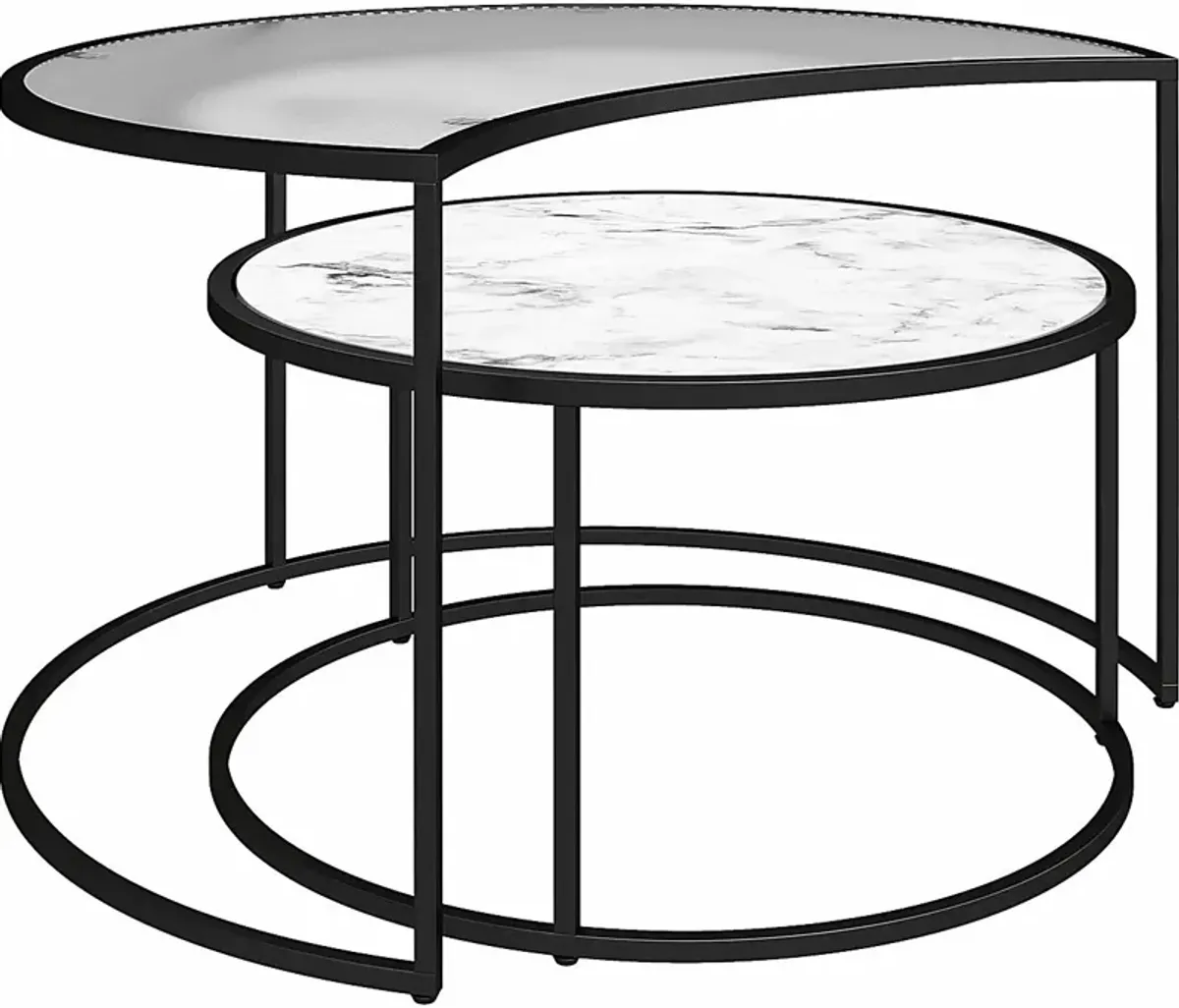 Cardella White Nesting Cocktail Tables, Set of 2