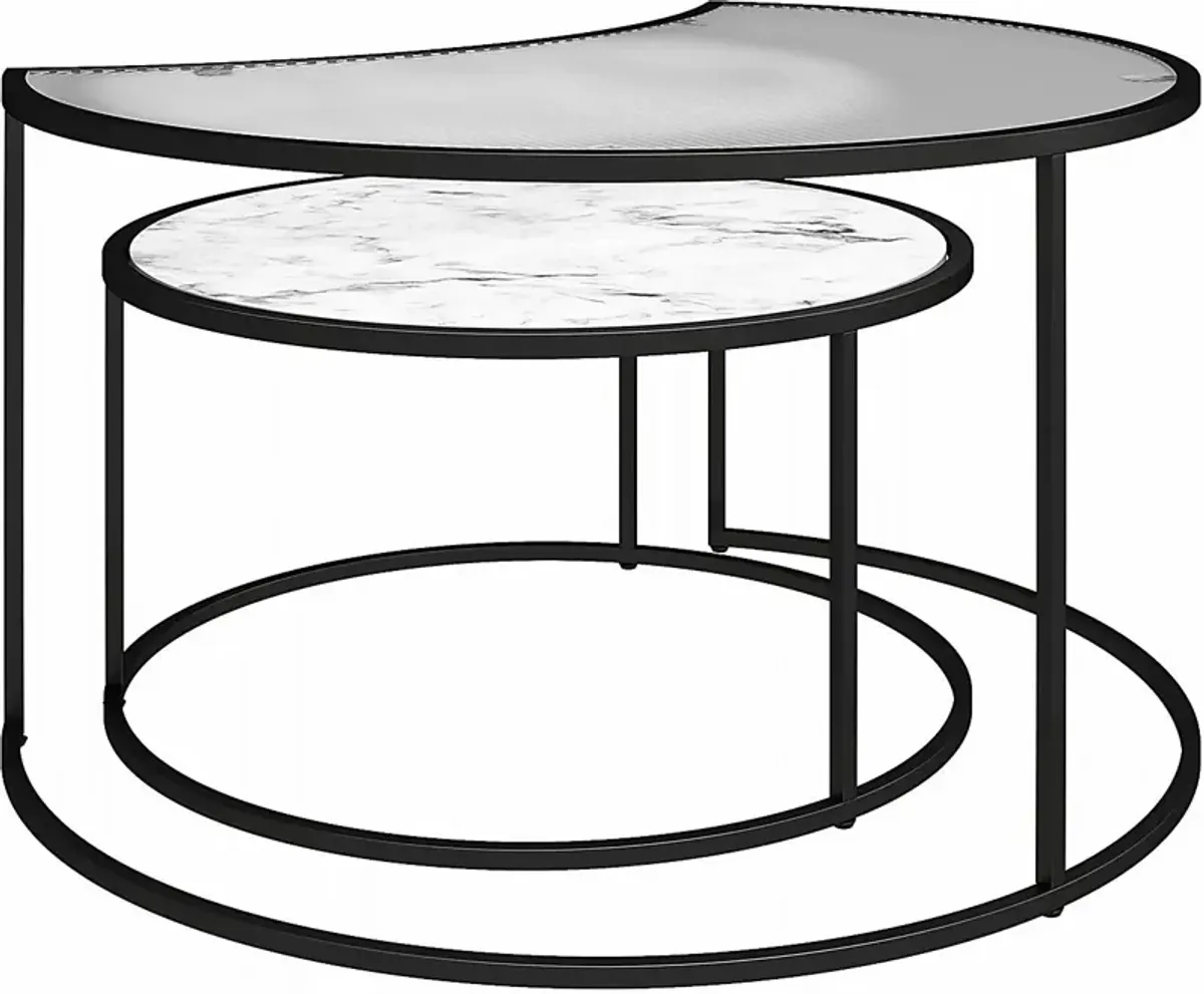 Cardella White Nesting Cocktail Tables, Set of 2