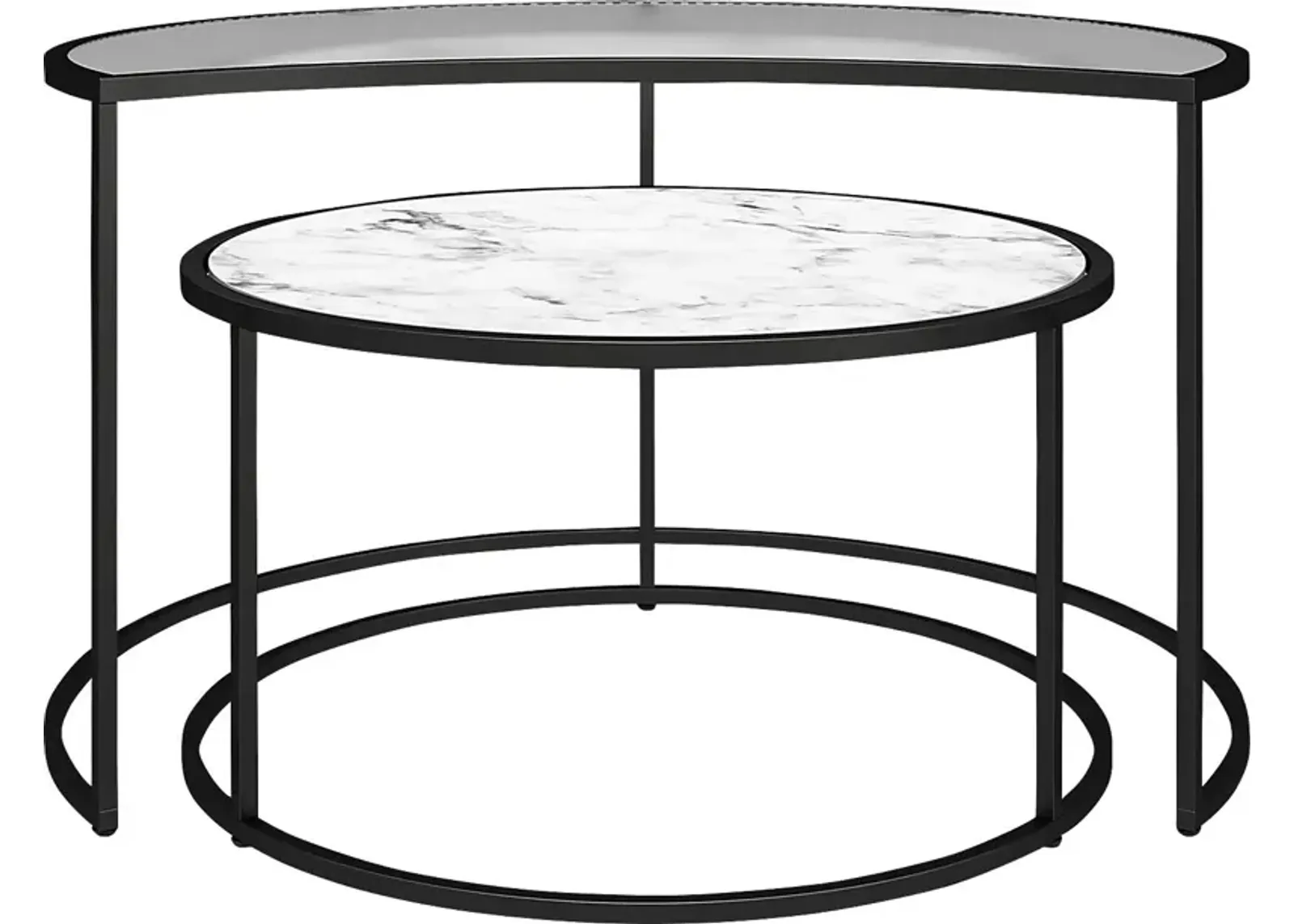 Cardella White Nesting Cocktail Tables, Set of 2