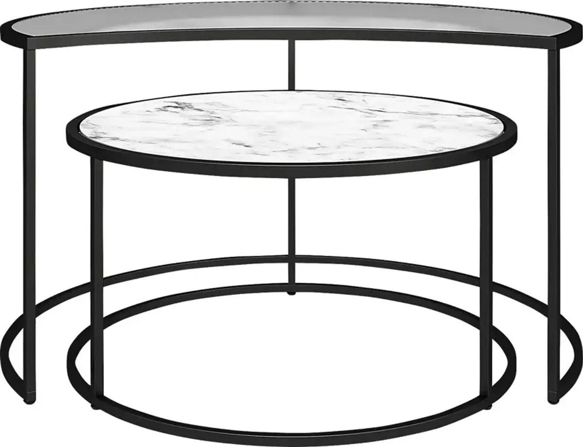 Cardella White Nesting Cocktail Tables, Set of 2