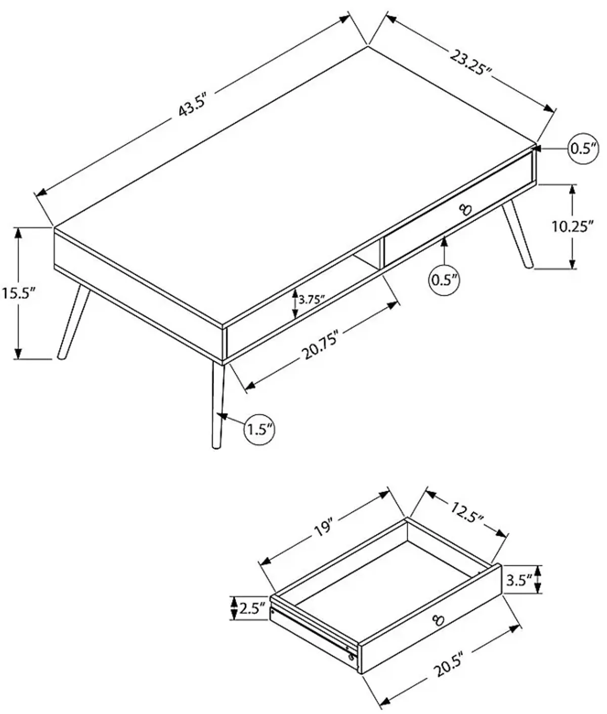 Pyrit Walnut Cocktail Table