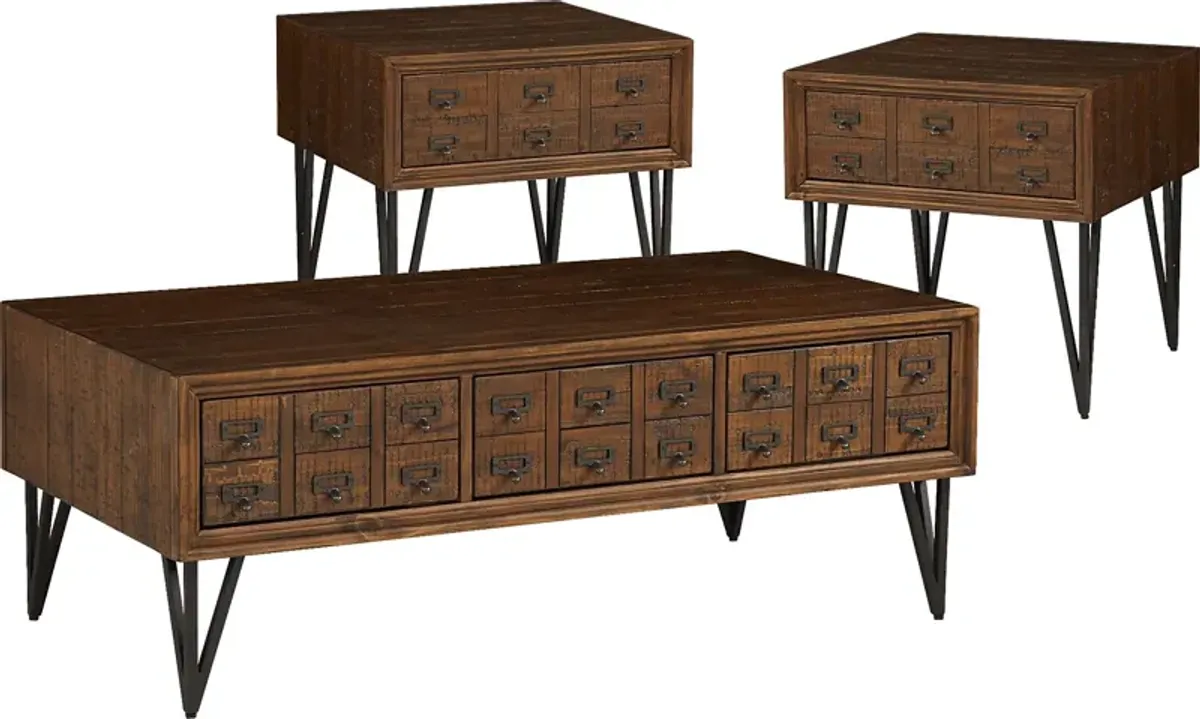 Bennett Creek Brown 3 Pc Table Set