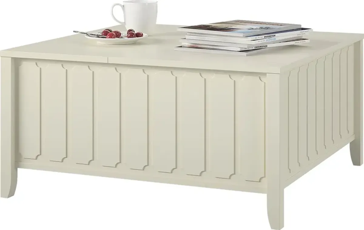 Anselma White Lift-Top Cocktail Table