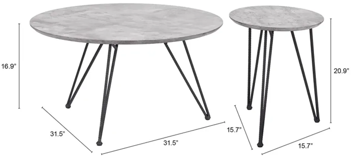 Kailyard Gray Cocktail Table, Set of 2