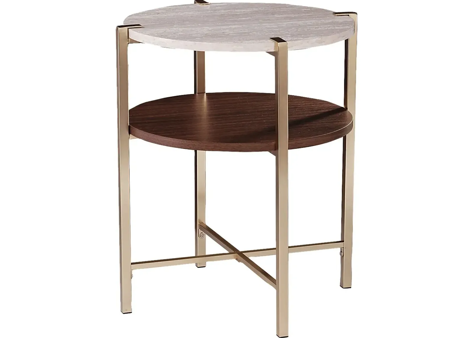 Journeyville White Round End Table