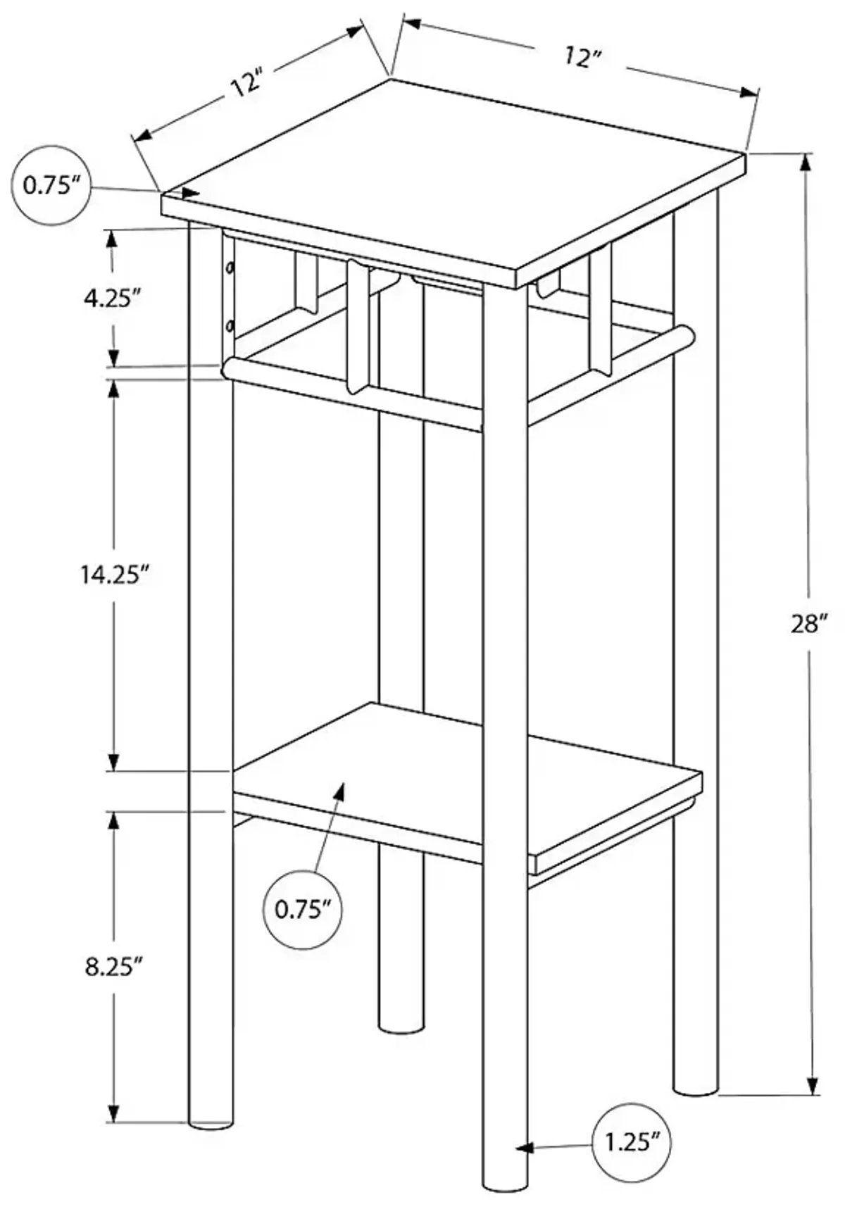 Fairknoll Black End Table