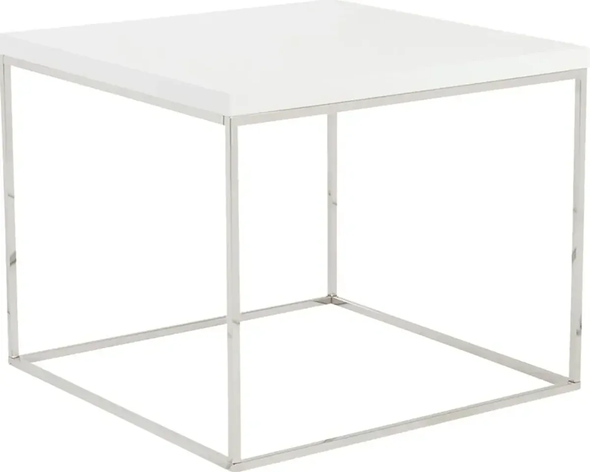 Clower White Side Table