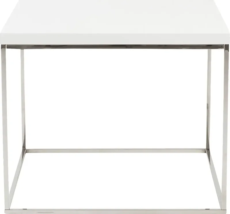 Clower White Side Table