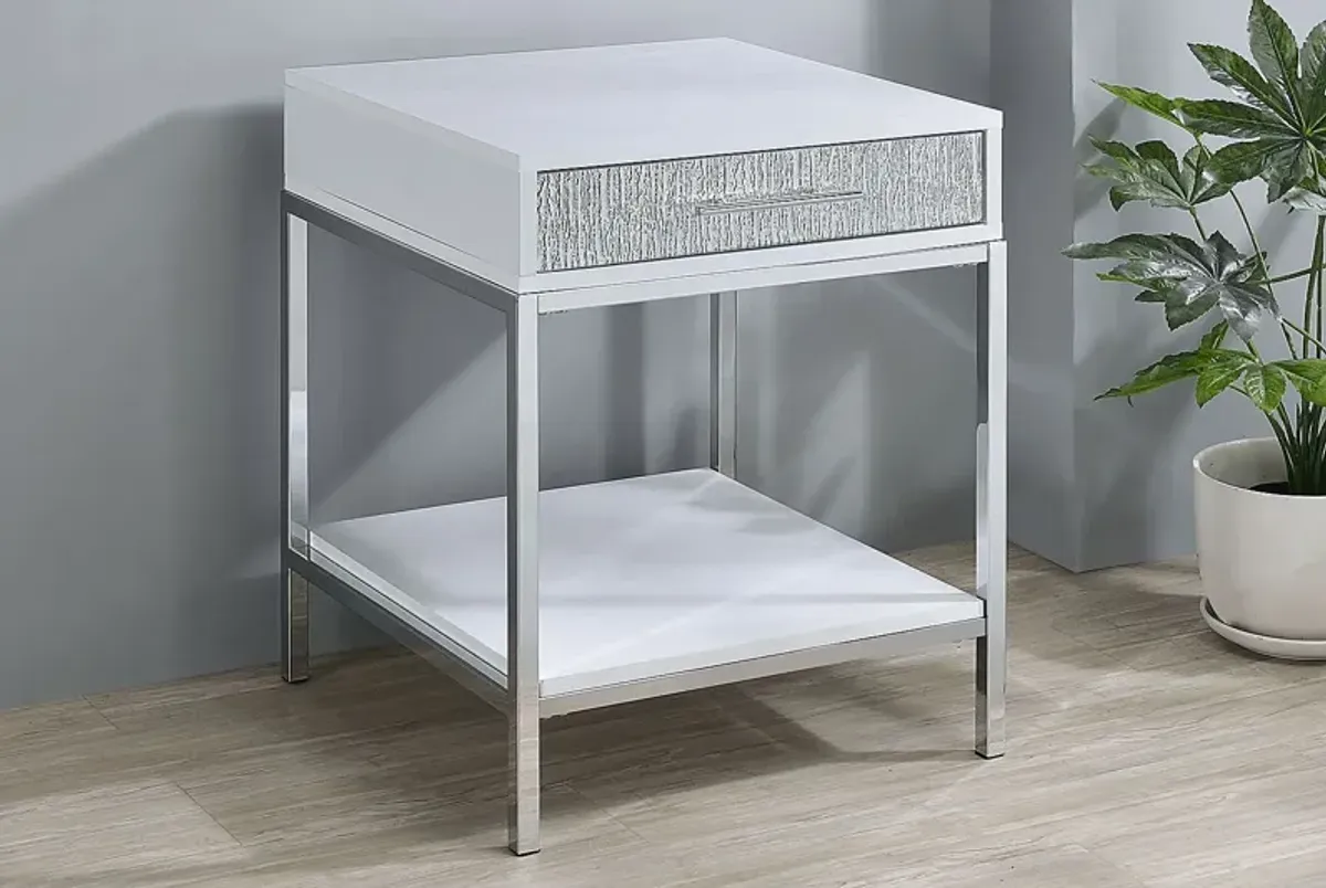 Emahlea White End Table