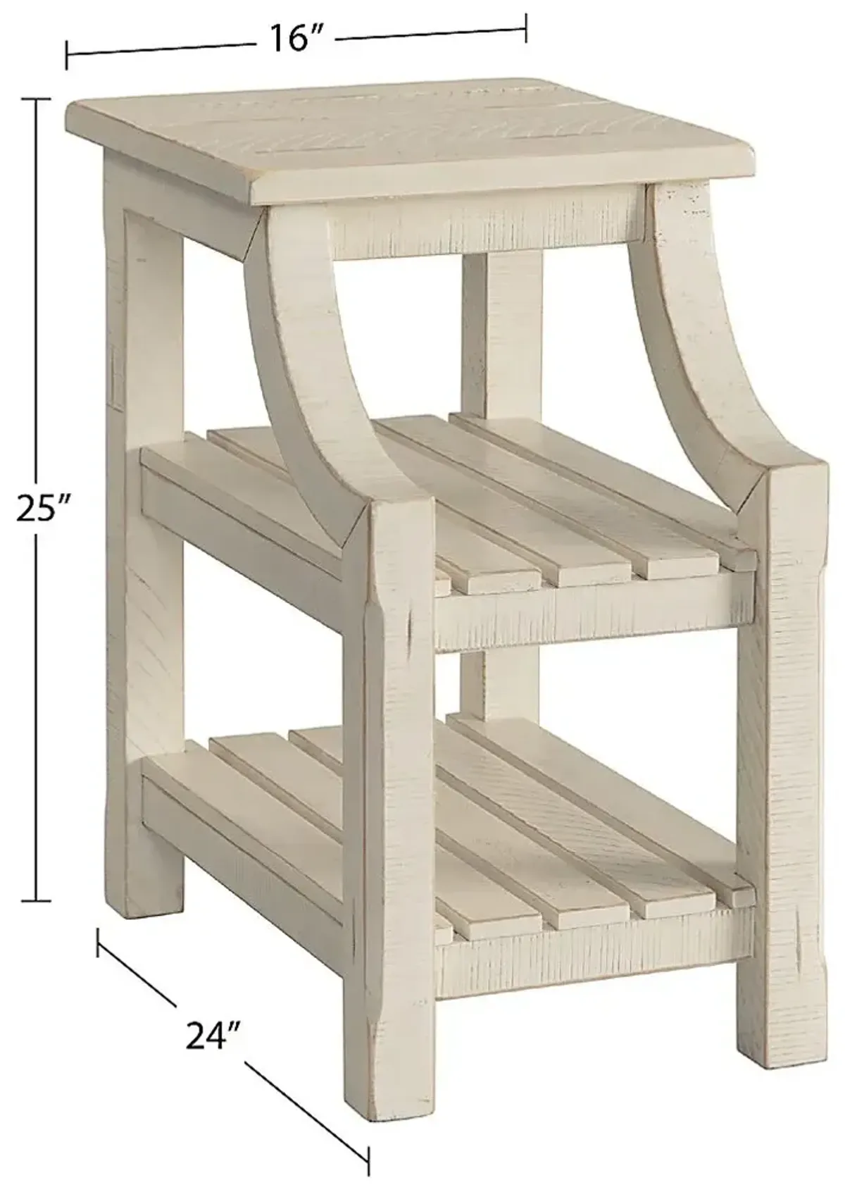 Shireton White Chairside Table