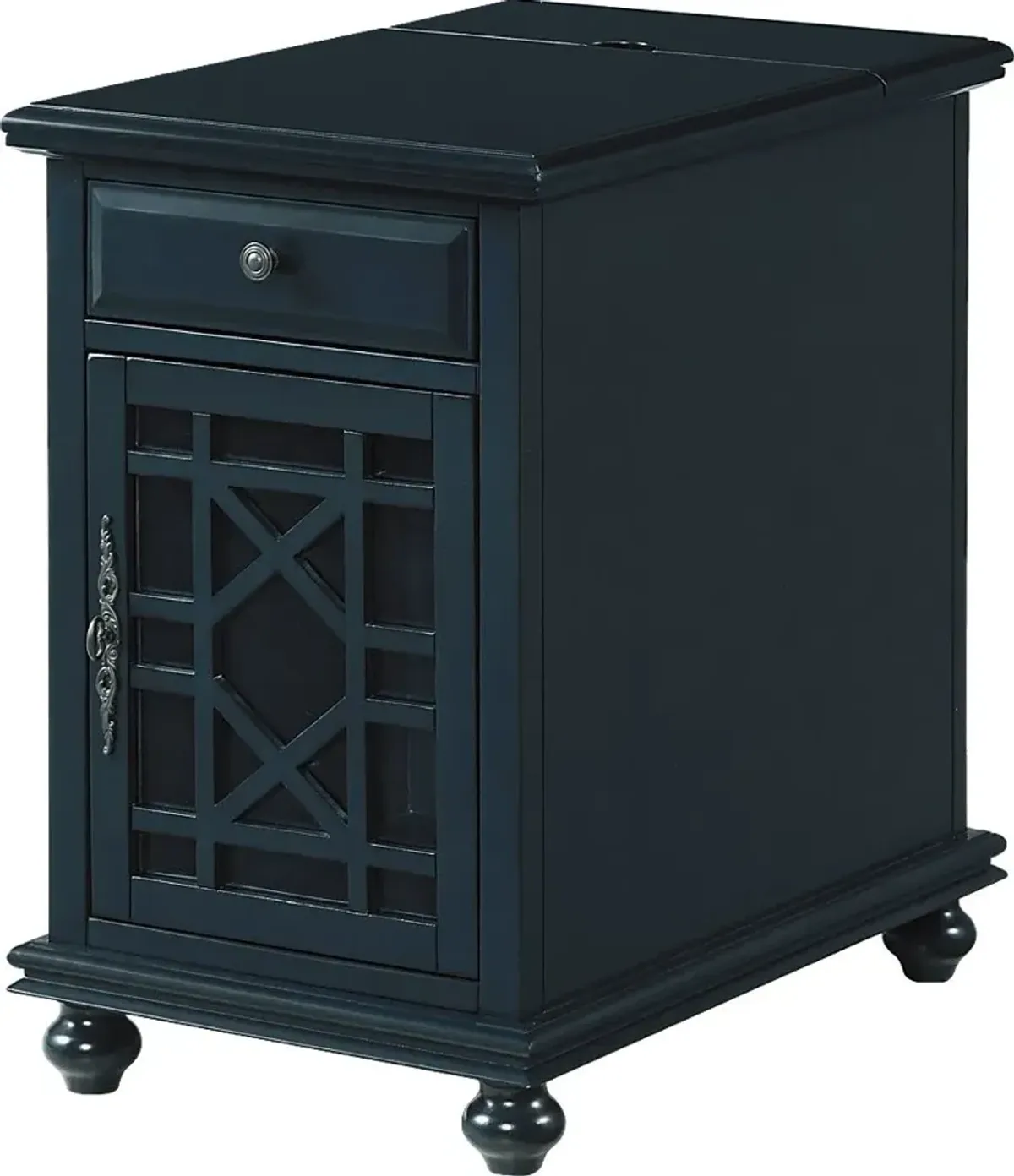 Bunyard Navy Blue Chairside Table