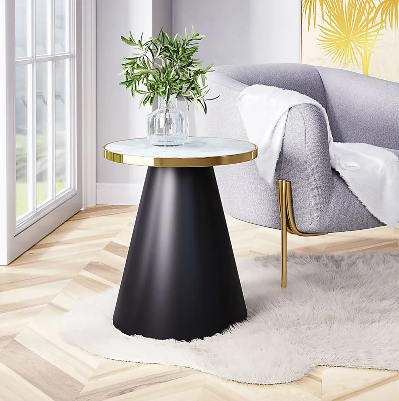 Vignaud White End Table