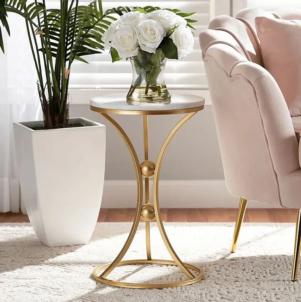 Penticton White End Table