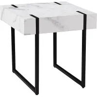 Laramice White End Table