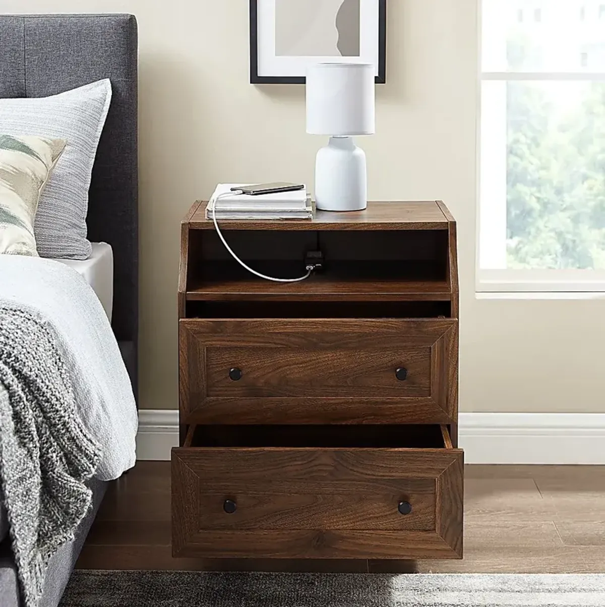 Halsford Walnut End Table