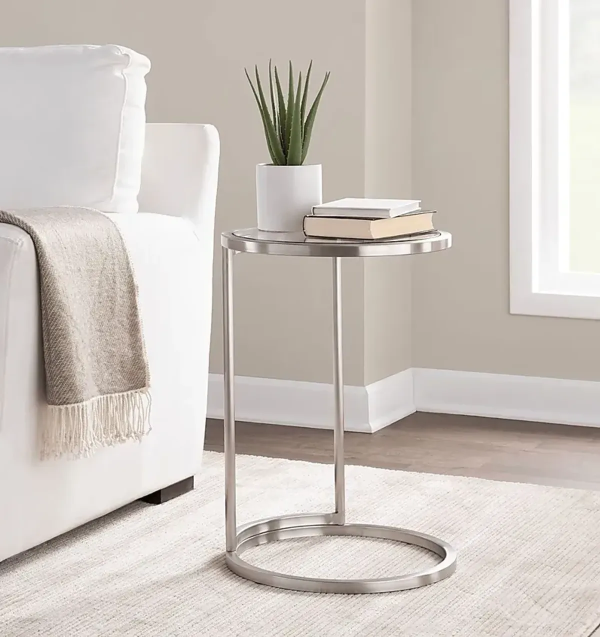 Ashlight Silver End Table