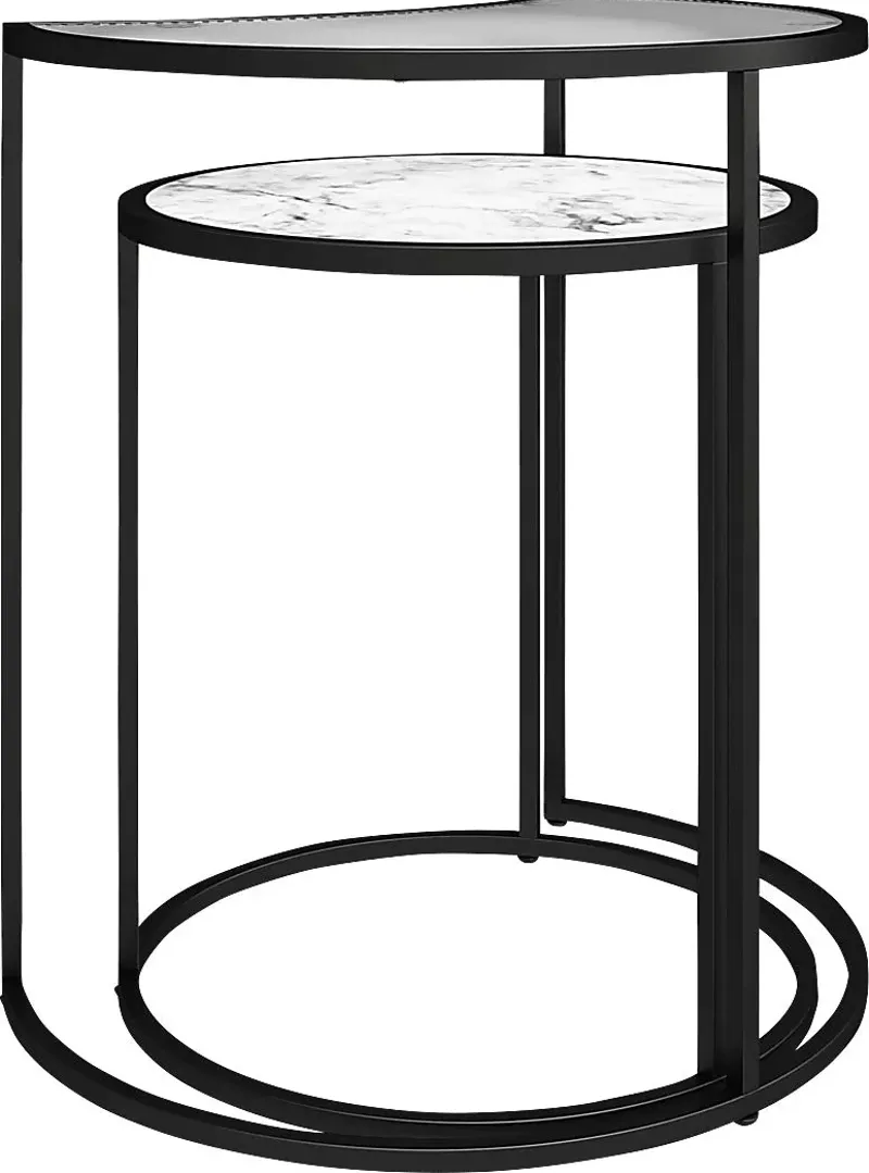 Cardella White Nesting End Tables, Set of 2