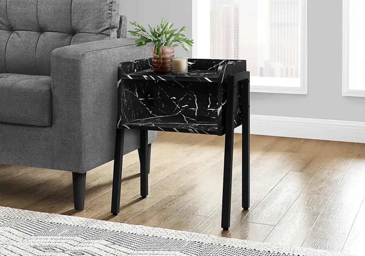 Amberstone Black Side Table
